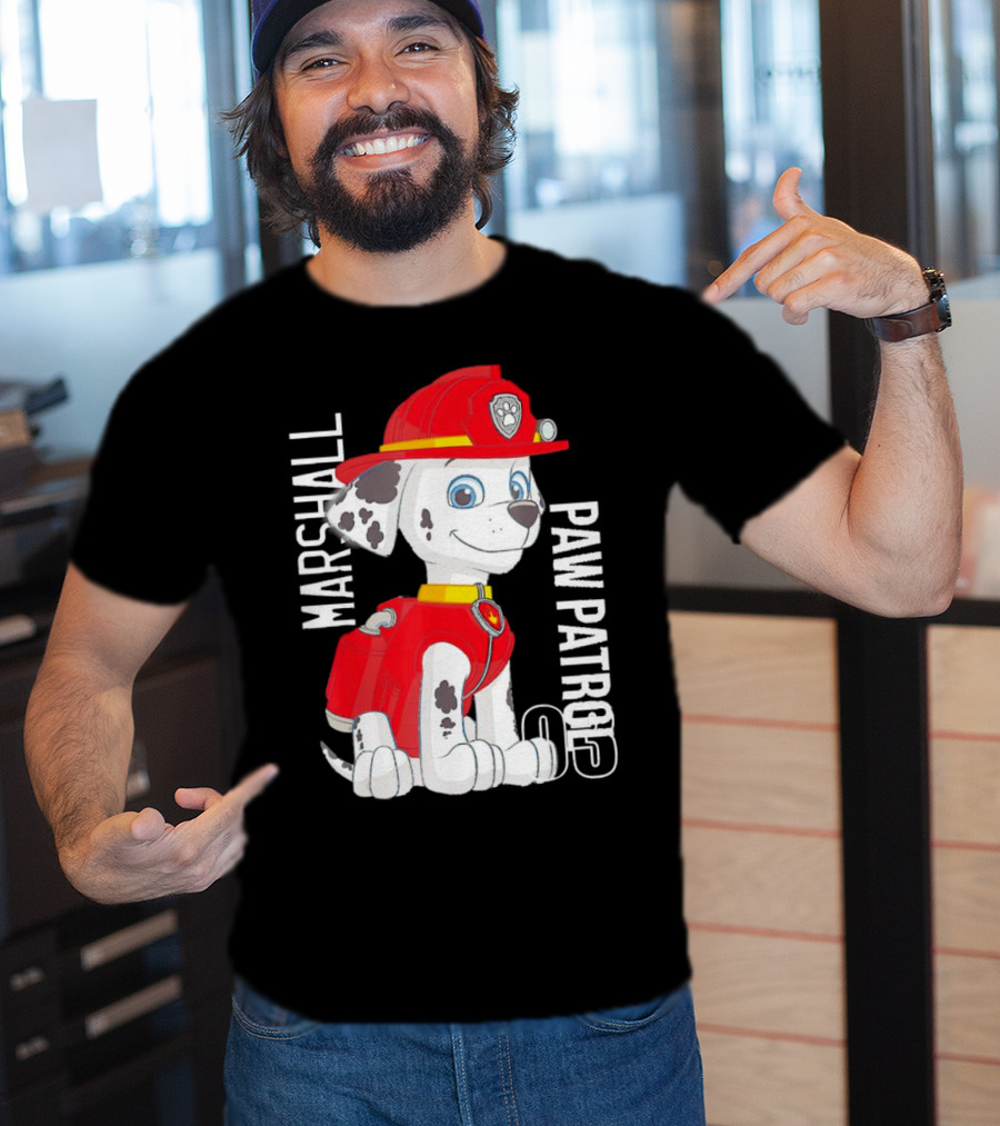 Marshal Paw Patrol Firefighter Pup With Bone Tag T-Shirt