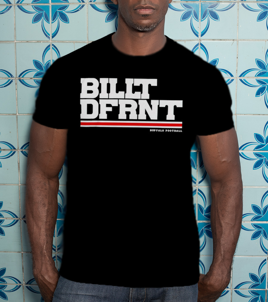 Buffalo Football Billt Dfrnt Red White Stripes T-Shirt