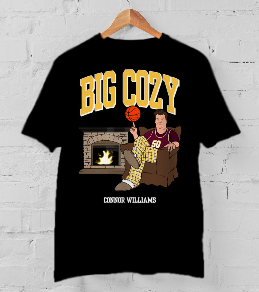 Connor Williams Big Cozy Basketball By The Fireplace T-Shirt