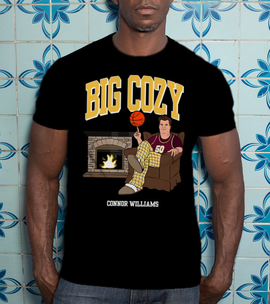 Connor Williams Big Cozy Basketball By The Fireplace T-Shirt