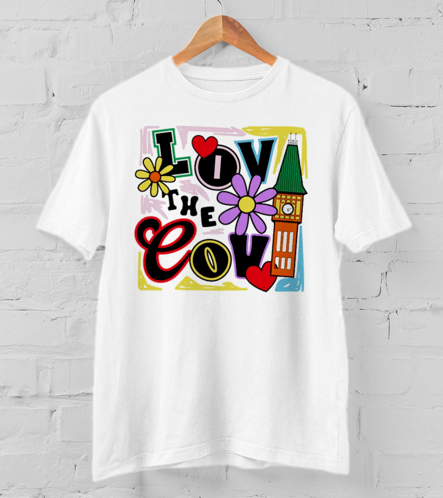 Lov The Cov Big Ben Flowers Hearts T-Shirt