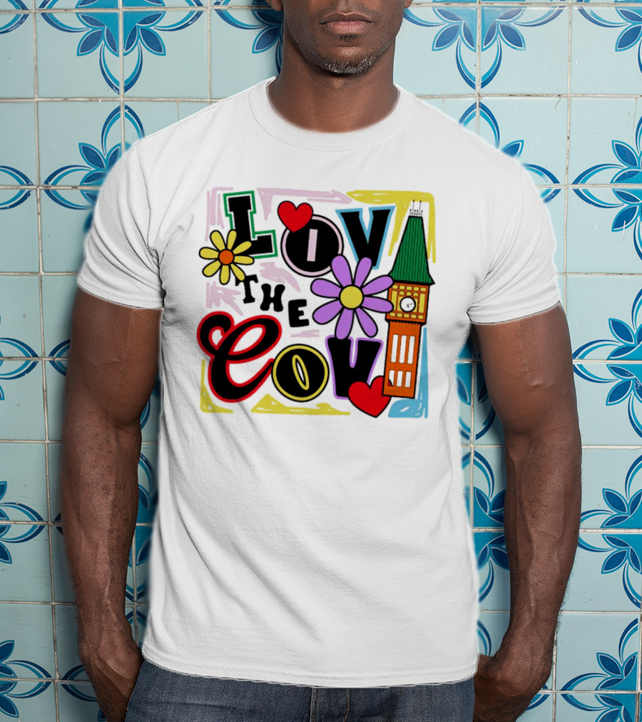 Lov The Cov Big Ben Flowers Hearts T-Shirt