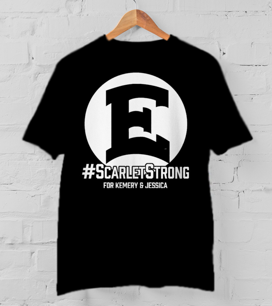 ScarletStrong For Kemery And Jessica Bold E Logo Emblem T-Shirt