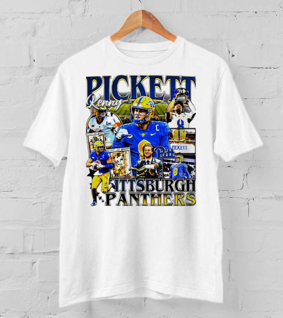 Kenny Pickett Pittsburgh Panthers Football Quarterback Action Collage T-Shirt