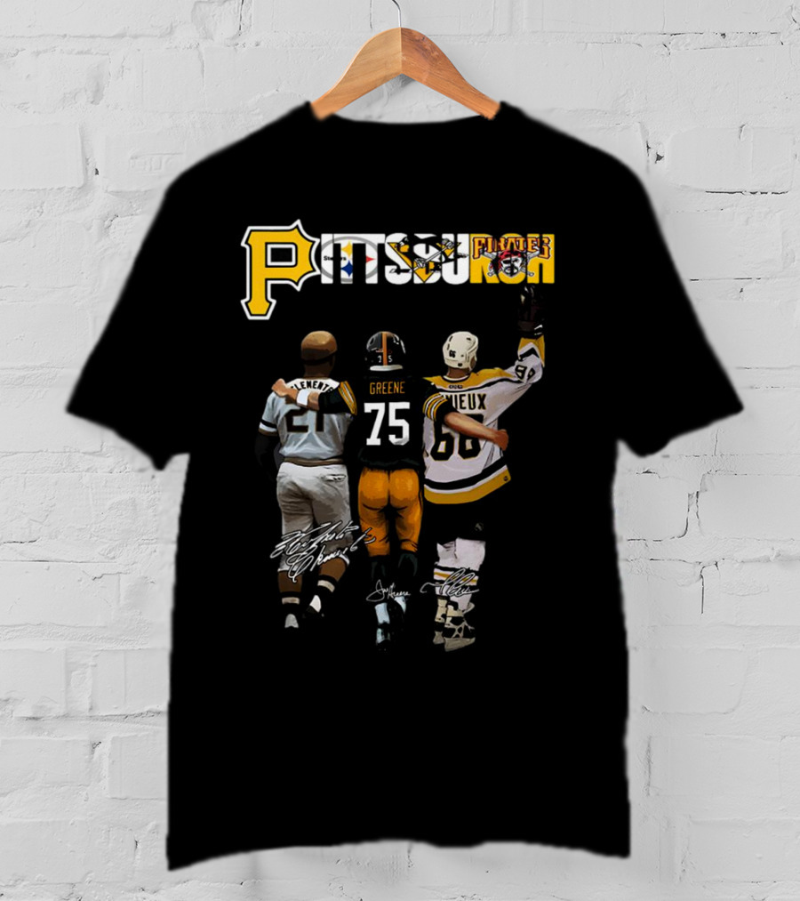 Pittsburgh Sports Legends Clemente Greene Lemieux Signatures T-Shirt