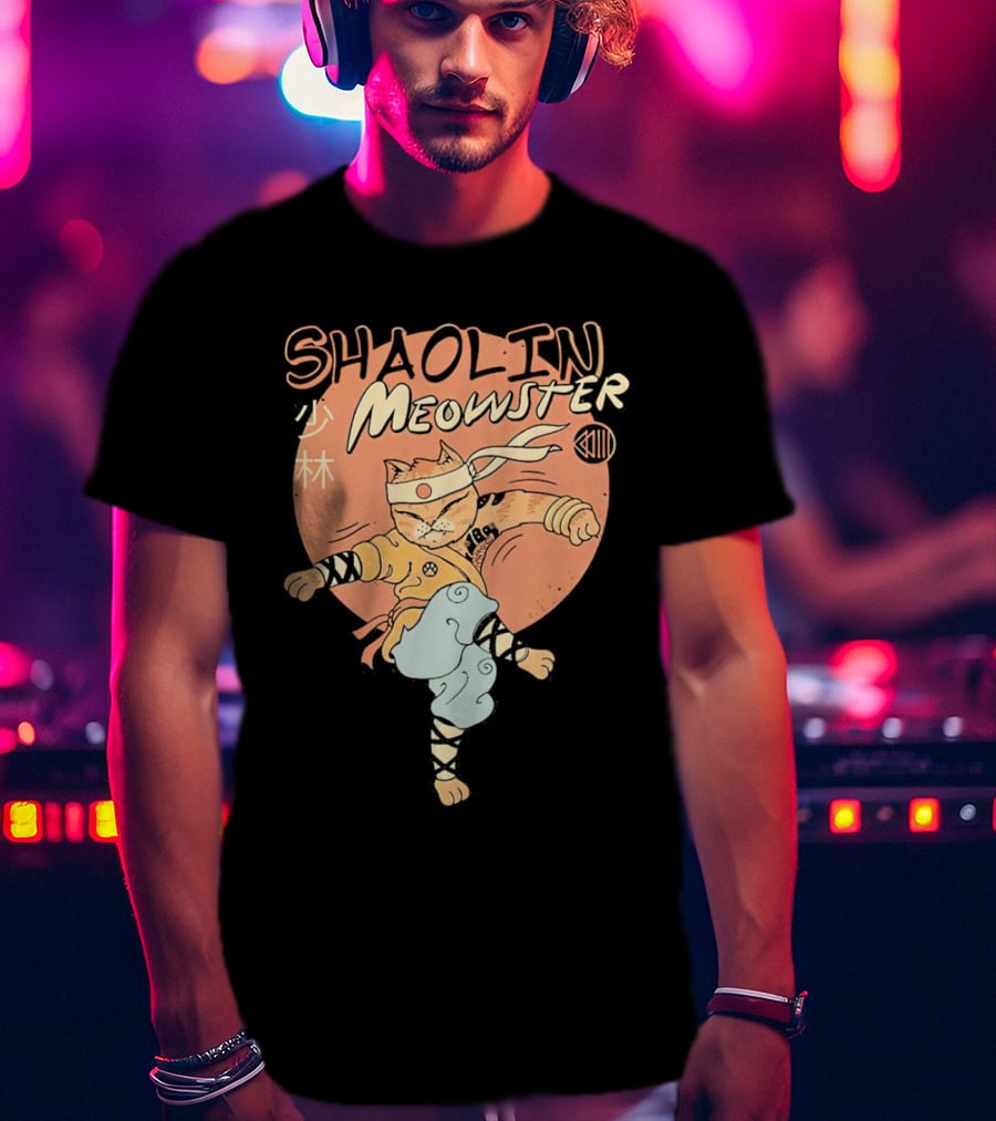 Shaolin Meowster Martial Arts Cat XIII T-Shirt