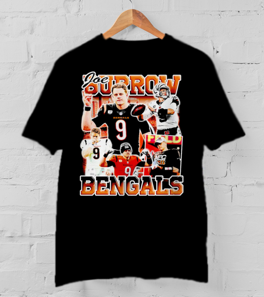 Joe Burrow Bengals Legends Number 9 Quarterback Cincinnati NFL Stars T-Shirt