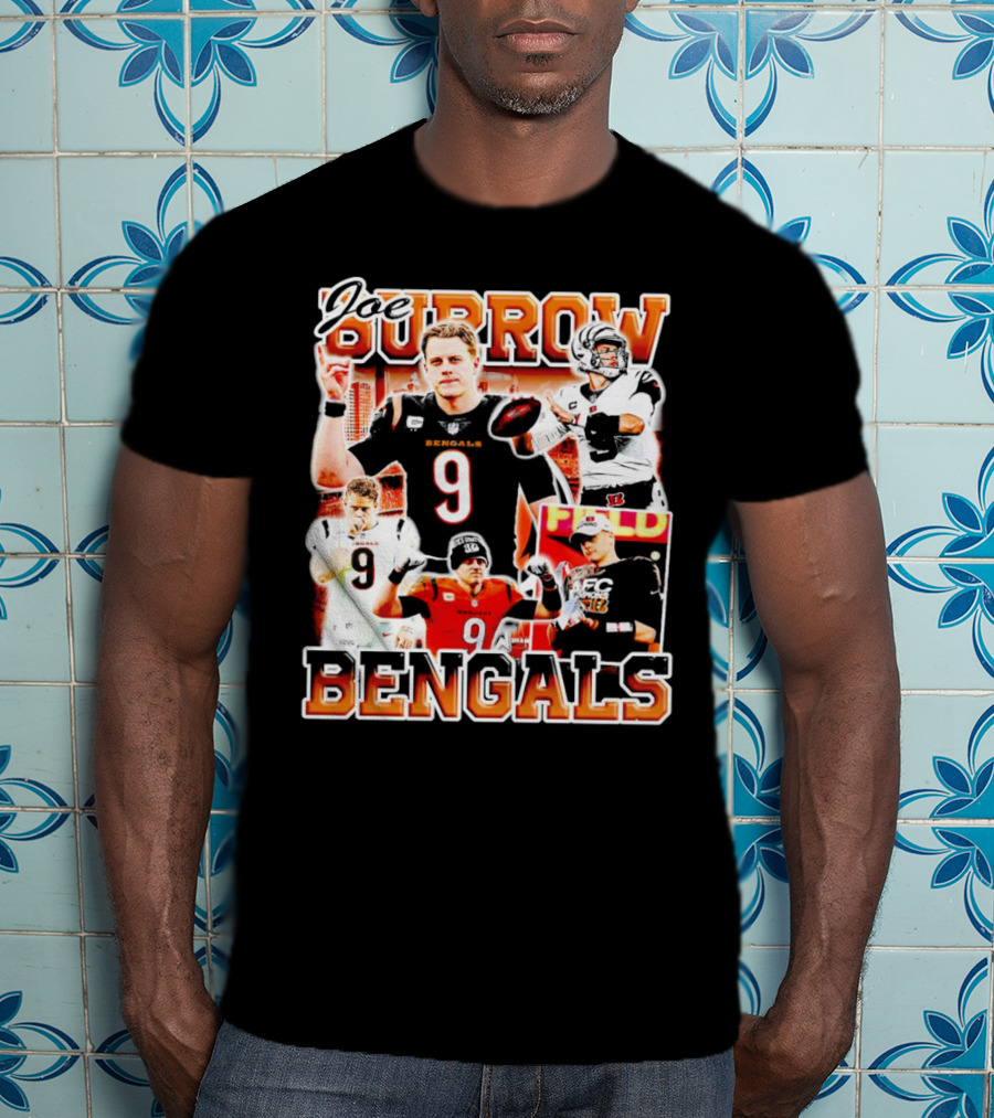 Joe Burrow Bengals Legends Number 9 Quarterback Cincinnati NFL Stars T-Shirt
