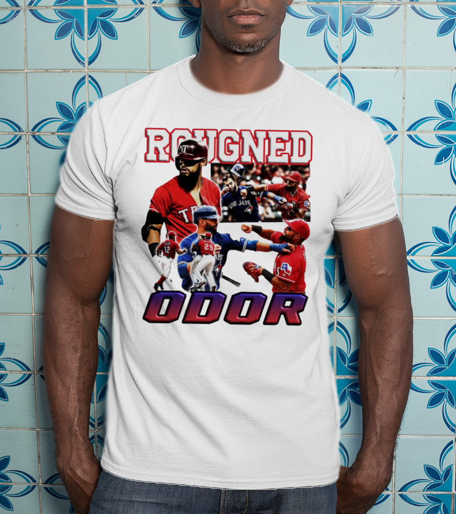 Rougned Odor Texas Blue Jays Brawl Action T-Shirt