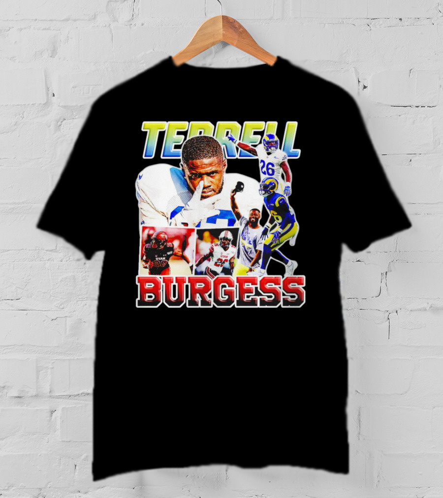 Terrell Burgess Los Angeles Rams Football Collage T-Shirt