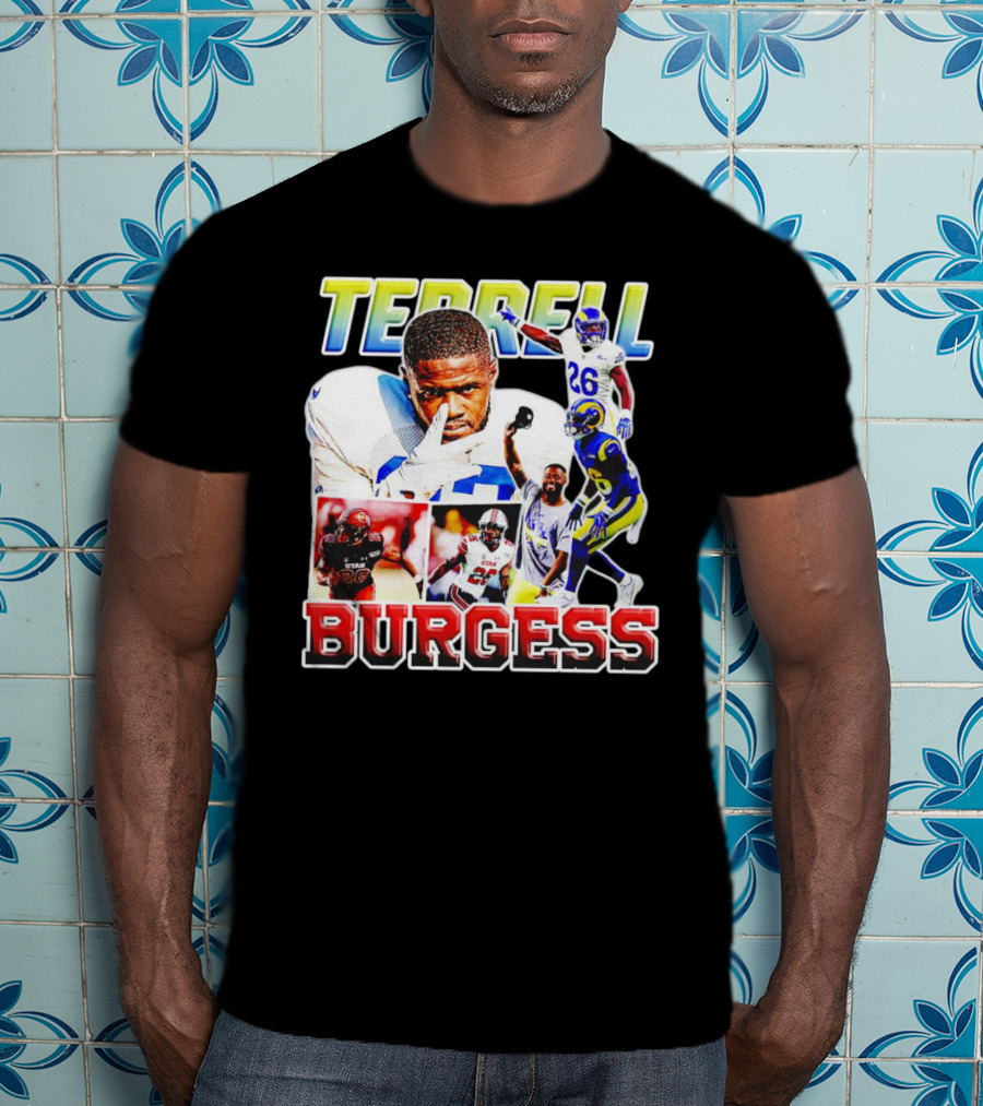 Terrell Burgess Los Angeles Rams Football Collage T-Shirt