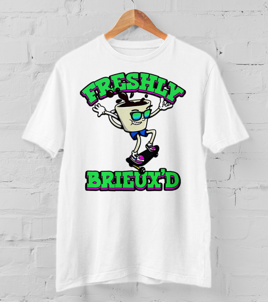 Freshly Brieux'd Skateboarding Cup Character T-Shirt