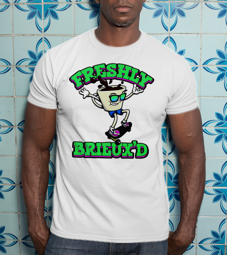 Freshly Brieux'd Skateboarding Cup Character T-Shirt