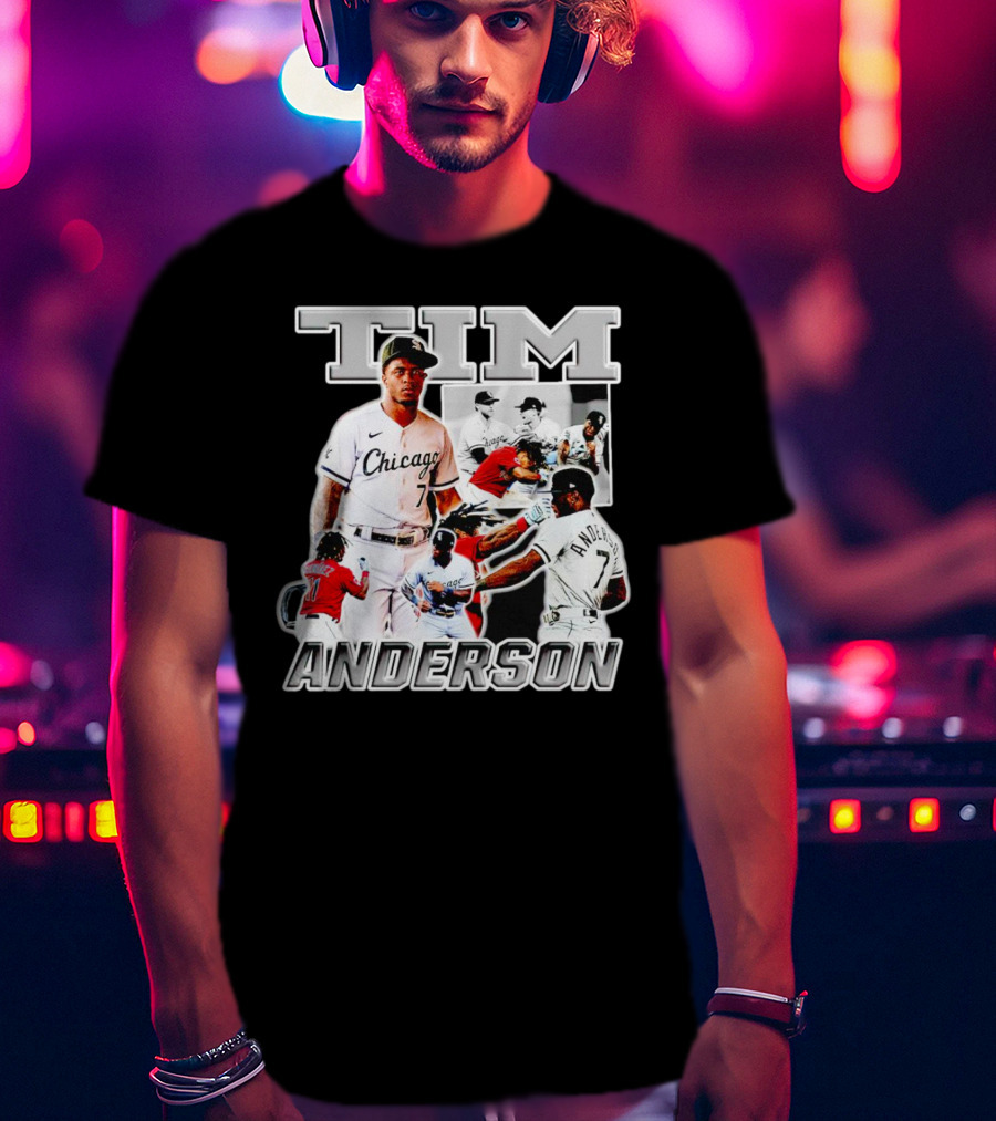 Tim Anderson Chicago White Sox Baseball Collage T-Shirt
