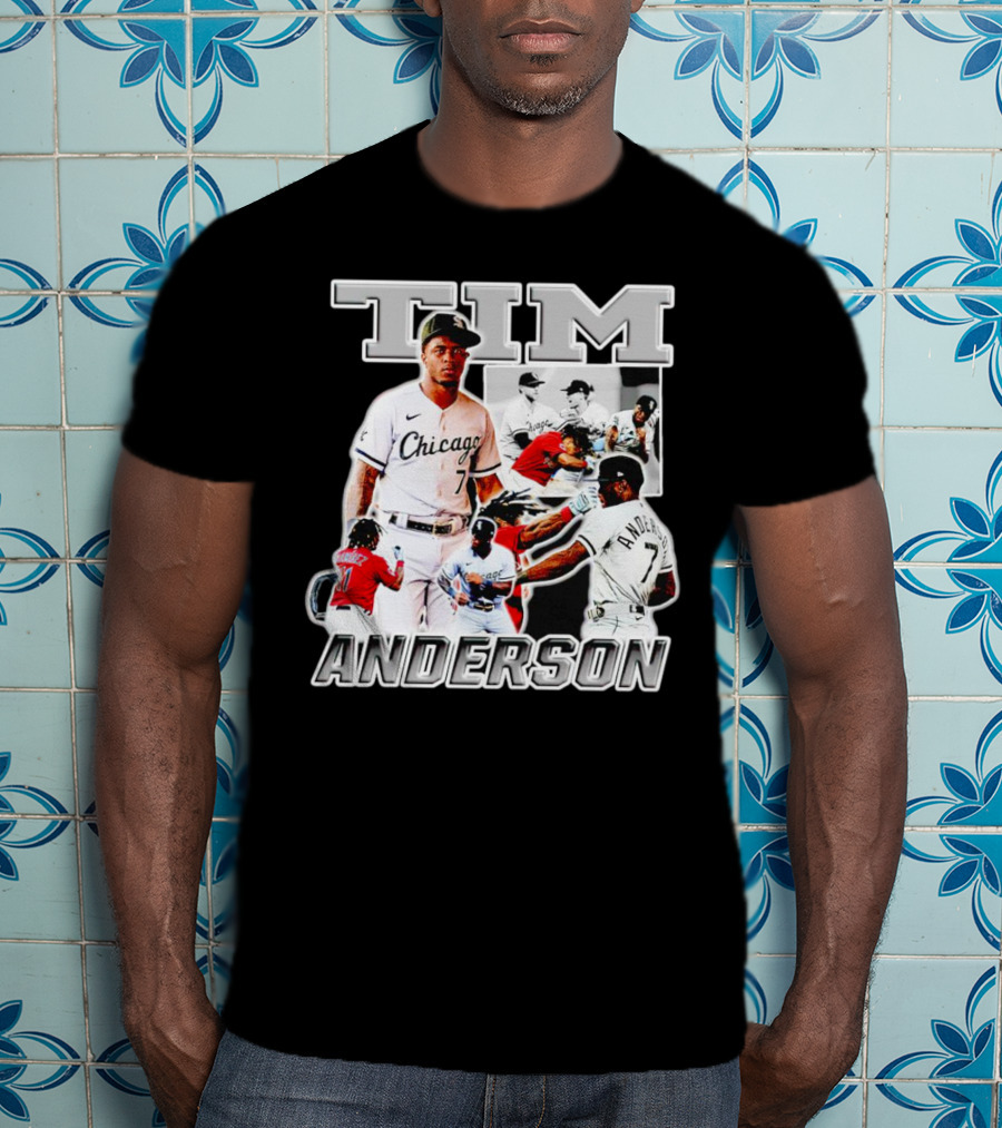 Tim Anderson Chicago White Sox Baseball Collage T-Shirt