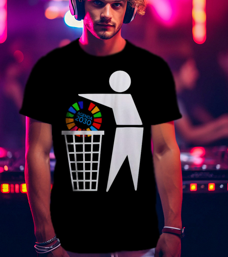 Bin Agenda 2030 Global Goals Symbol In Trash T-Shirt