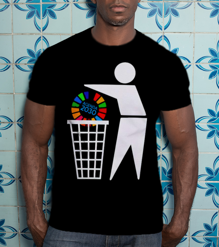Bin Agenda 2030 Global Goals Symbol In Trash T-Shirt