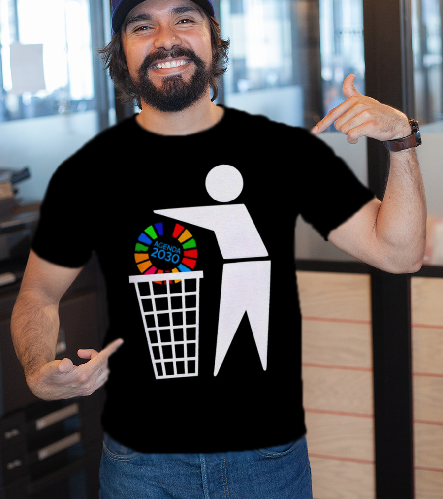 Bin Agenda 2030 Global Goals Symbol In Trash T-Shirt