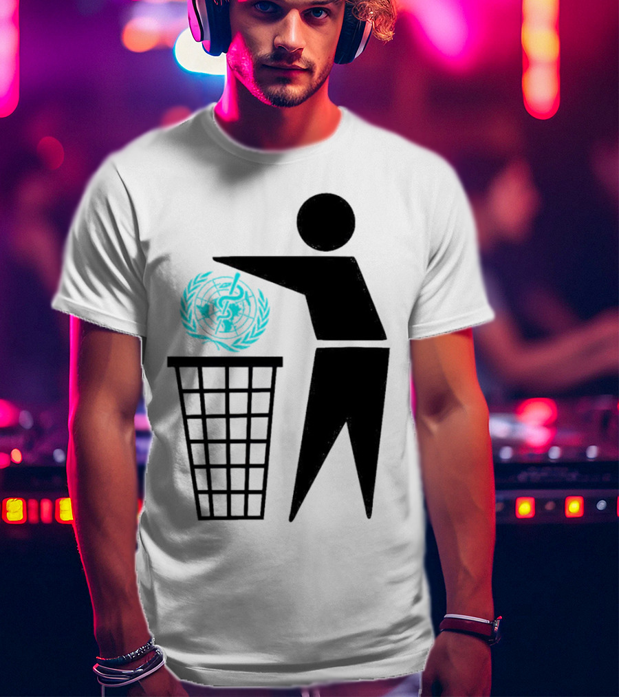 Bin The WHO Emblem Discard Gesture T-Shirt