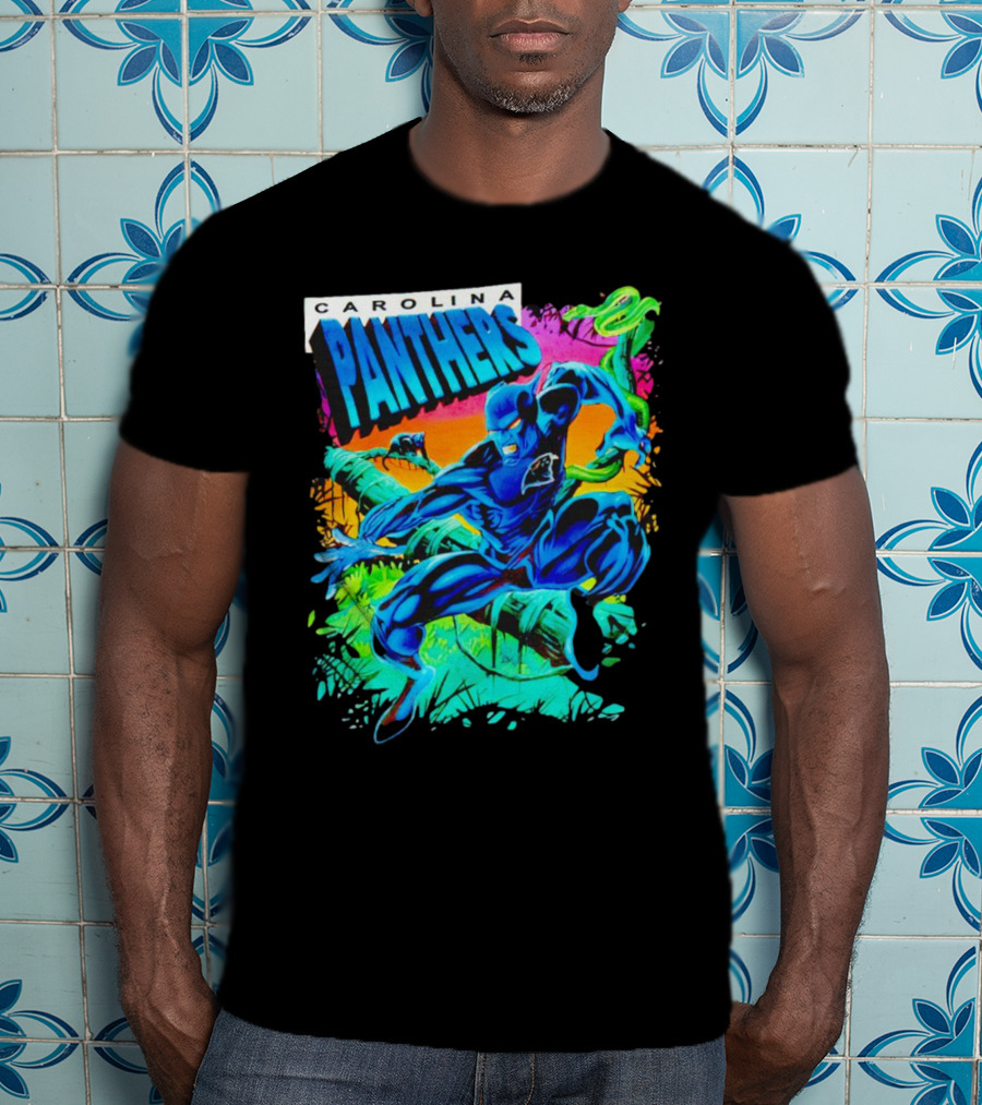 Carolina Panthers Black Panther Jungle Action T-Shirt