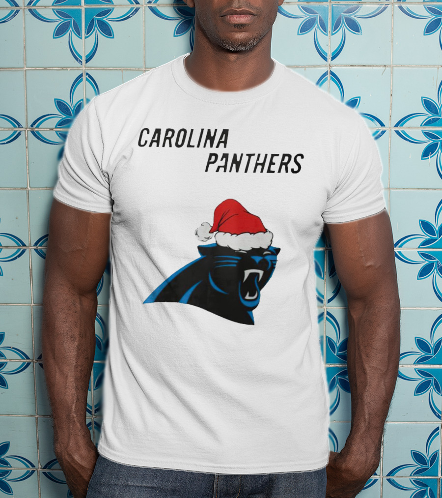 Carolina Panthers Christmas Santa Hat T-Shirt