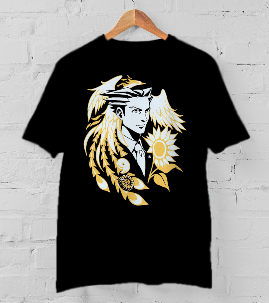 Fangamer Barbed Headed Attorney Phoenix Wright Sunflowers Wings T-Shirt