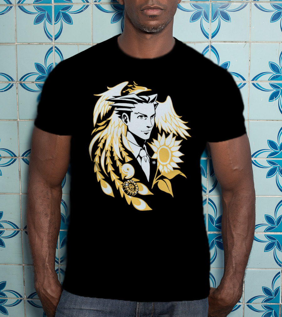Fangamer Barbed Headed Attorney Phoenix Wright Sunflowers Wings T-Shirt