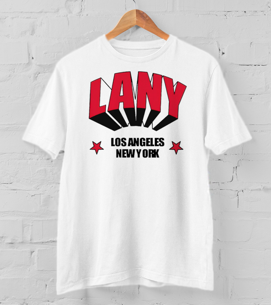 LANY Los Angeles New York Bold Red Stars T-Shirt