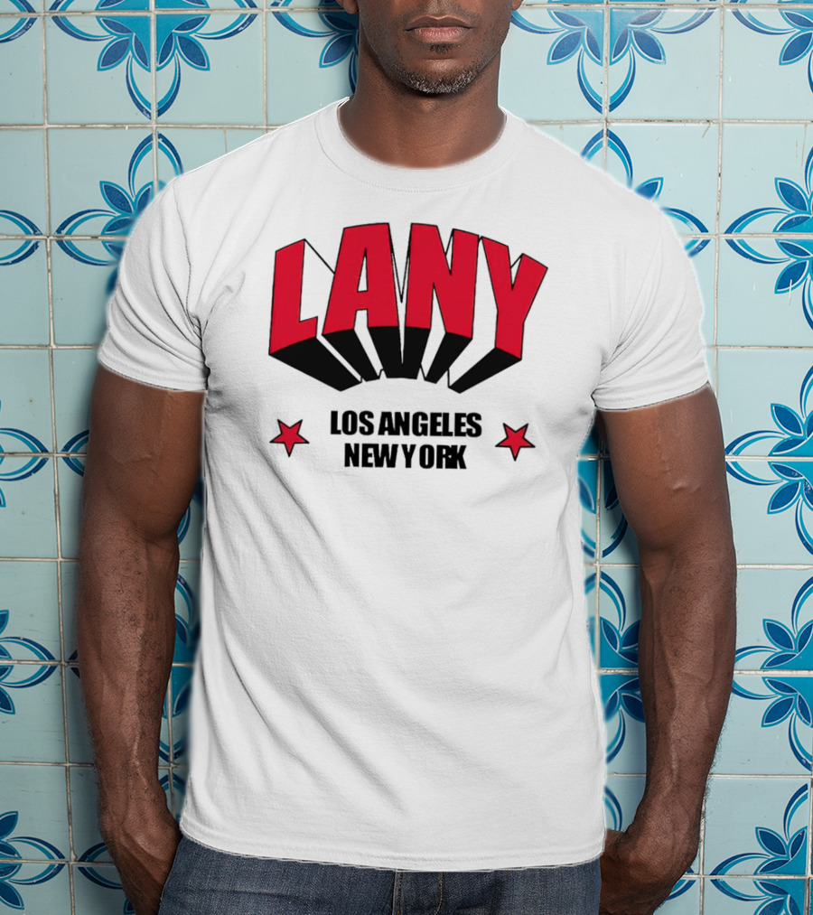LANY Los Angeles New York Bold Red Stars T-Shirt