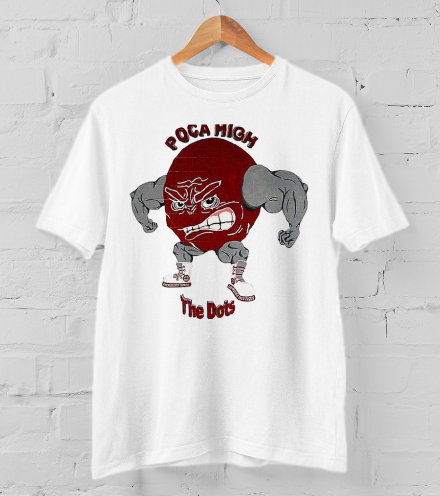 POCA HIGH The Dots Mascot With Muscular Arms And Sneakers T-Shirt