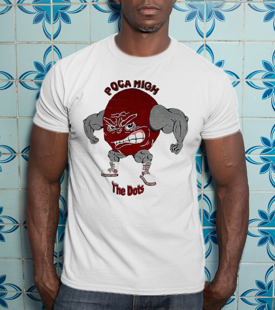 POCA HIGH The Dots Mascot With Muscular Arms And Sneakers T-Shirt