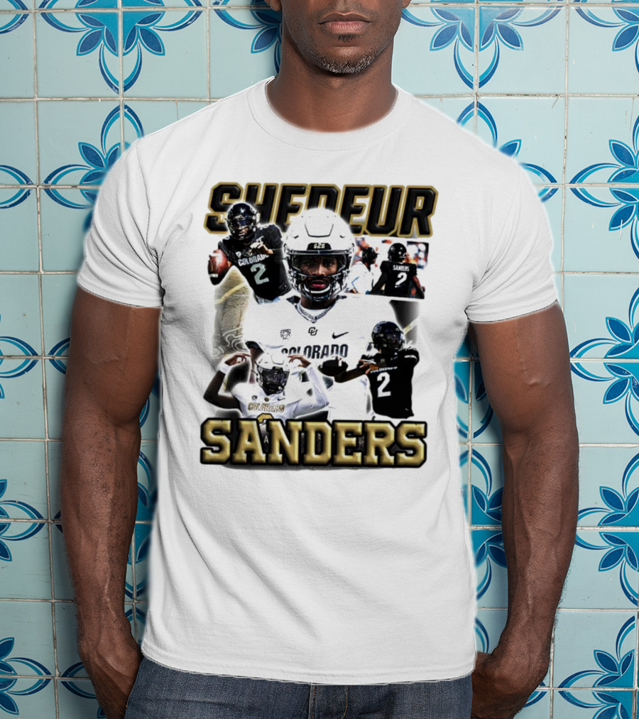 Shedeur Sanders Colorado Football Player Collage T-Shirt