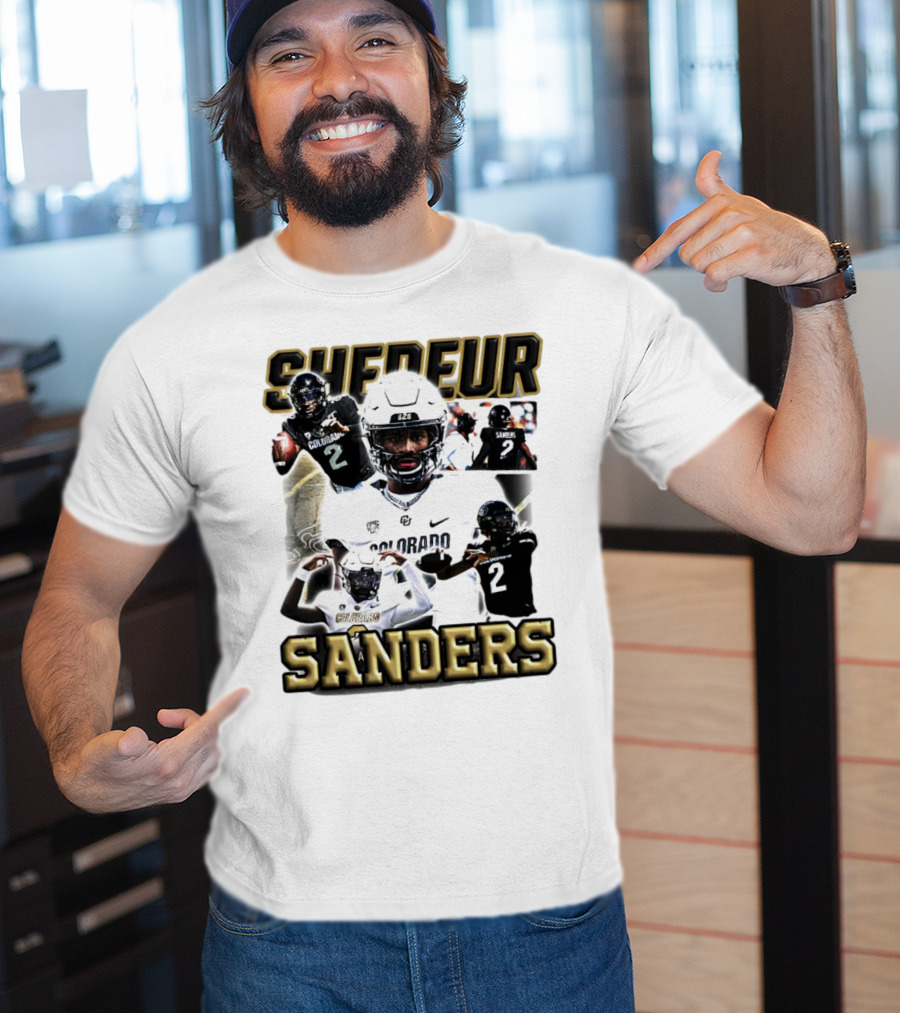 Shedeur Sanders Colorado Football Player Collage T-Shirt