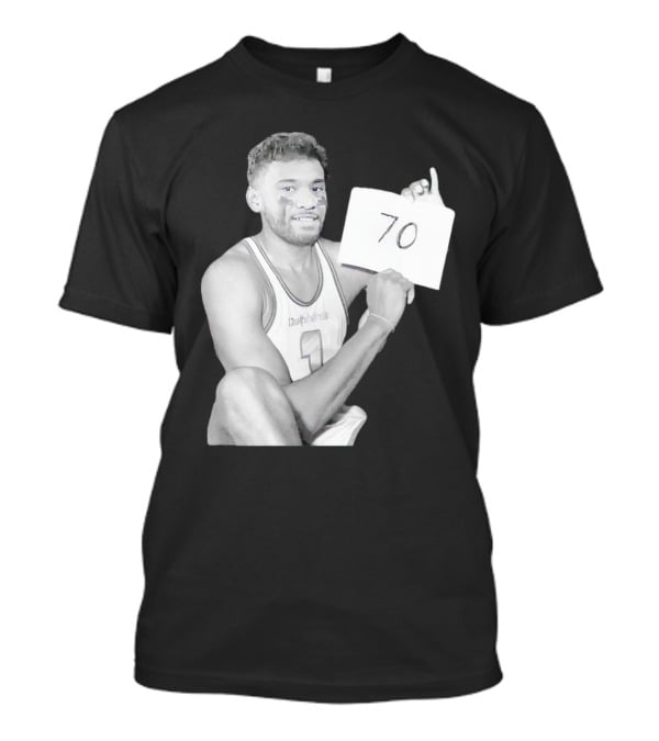 Dolphins Quarterback Tua Tagovailoa 70 Points Achievement T-Shirt