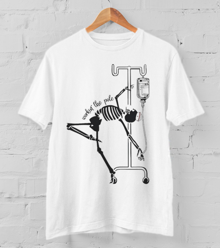 Workin' The Pole Skeleton IV Halloween T-Shirt