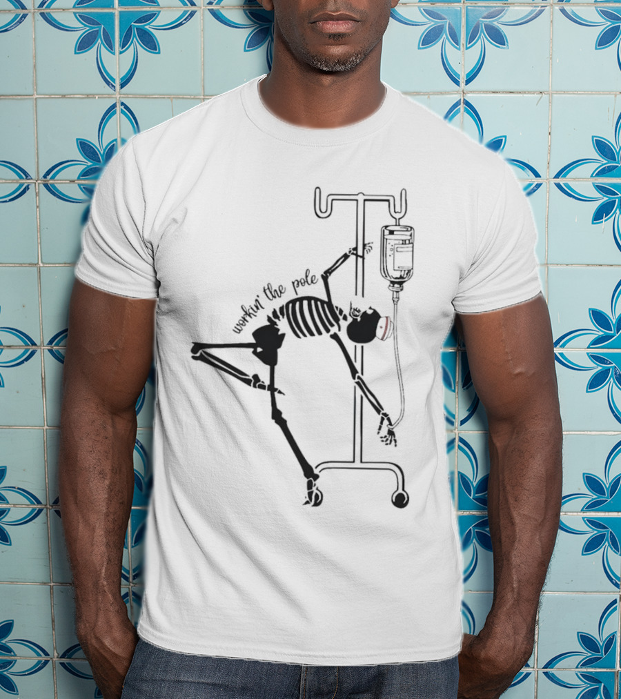 Workin' The Pole Skeleton IV Halloween T-Shirt