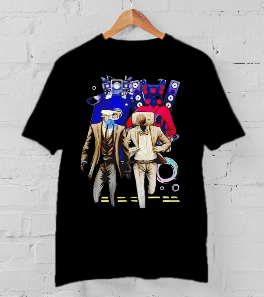 Cameraman Speakerman TVman Skibidi Toilet Character Compilation T-Shirt