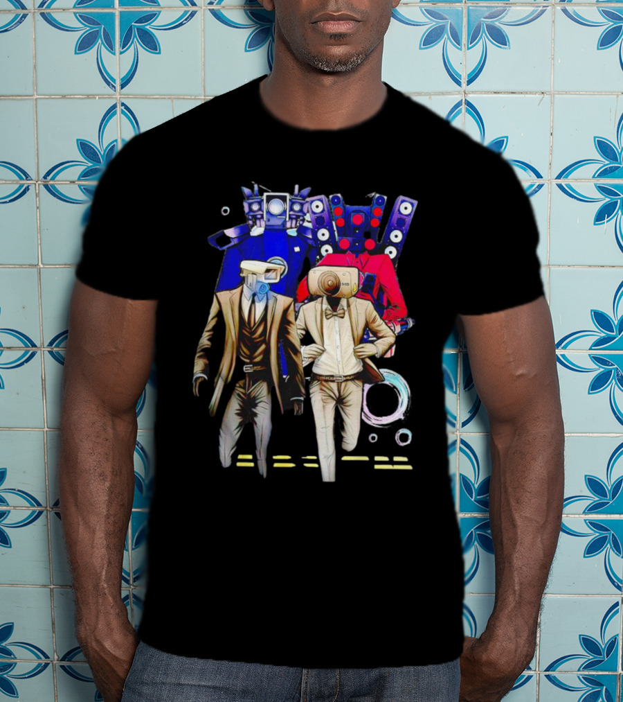 Cameraman Speakerman TVman Skibidi Toilet Character Compilation T-Shirt