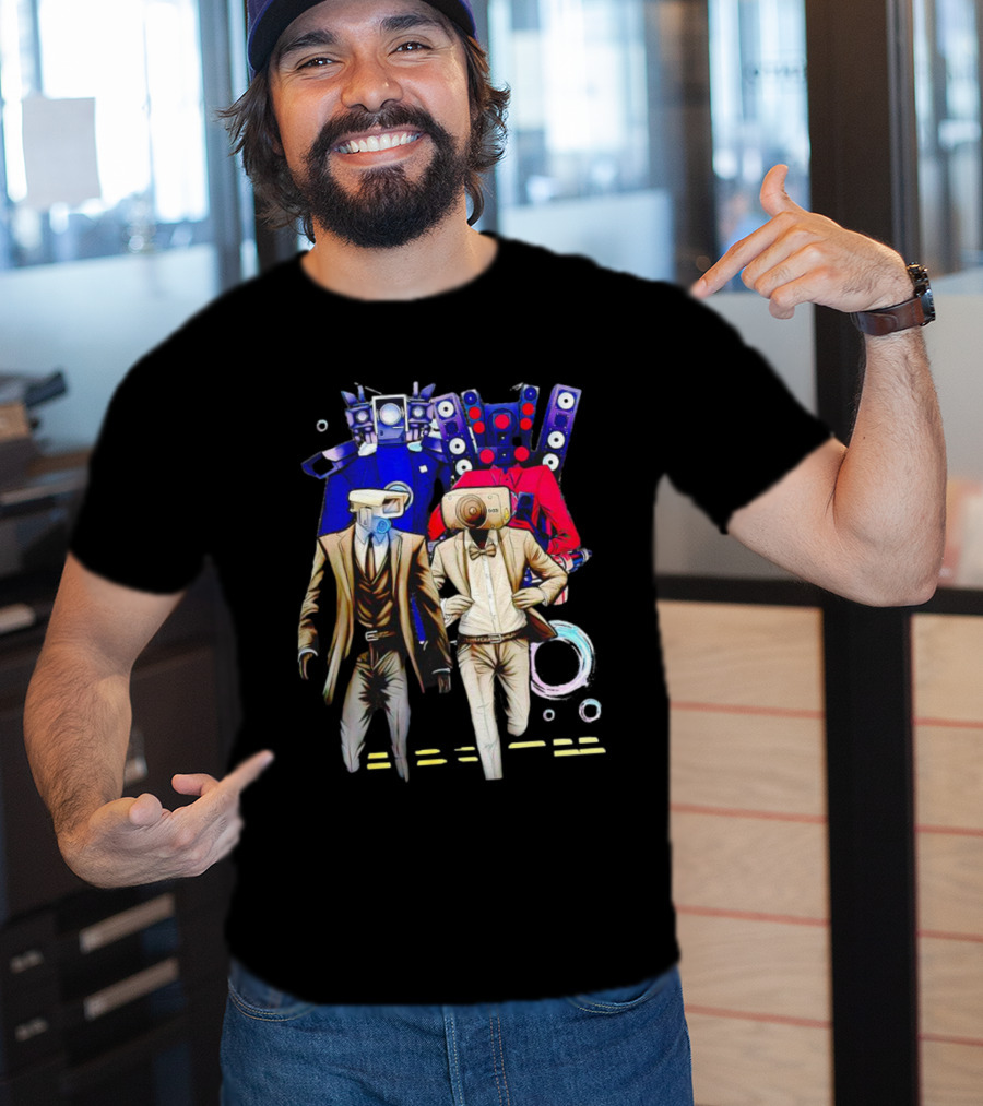 Cameraman Speakerman TVman Skibidi Toilet Character Compilation T-Shirt