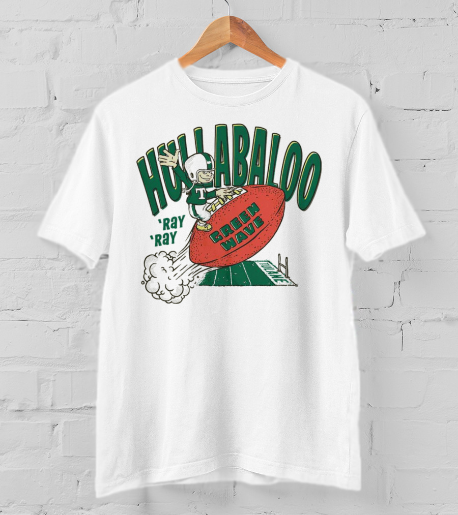 Hullabaloo Ray Ray Tulane Green Wave Football Player Riding Ball T-Shirt