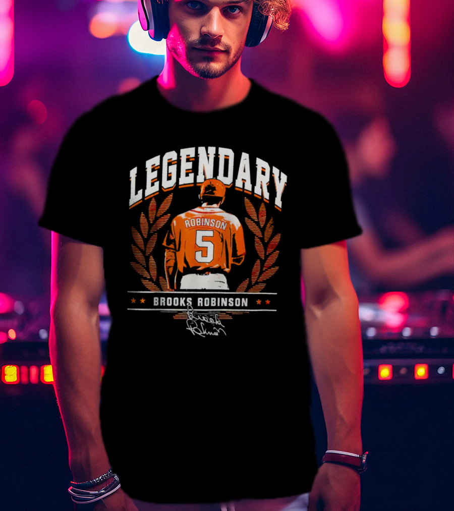 Legendary Brooks Robinson 5 Baltimore Orioles Signature T-Shirt