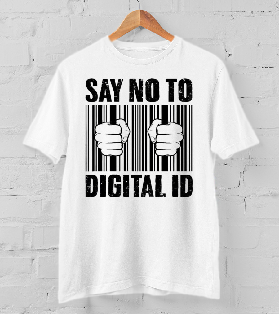 Say No To Digital ID Barcode Prison Fist T-Shirt