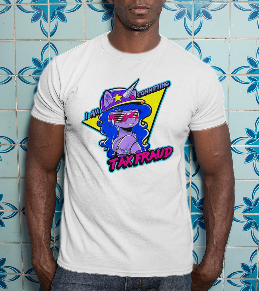 I Am Committing Tax Fraud Unicorn With Sunglasses And Hat T-Shirt