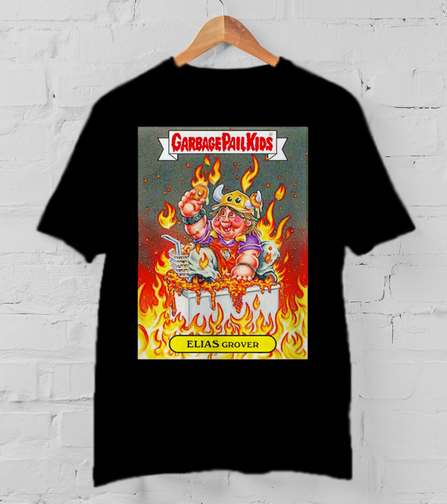 Garbage Pail Kids Elias Grover Viking Costume In Flames T-Shirt