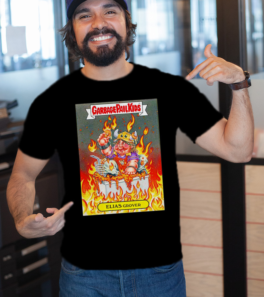Garbage Pail Kids Elias Grover Viking Costume In Flames T-Shirt