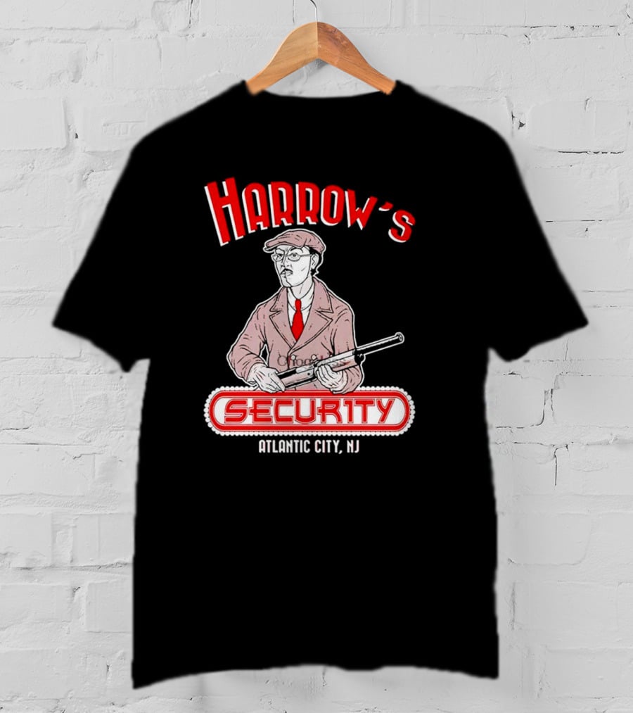 Harrow's Security Atlantic City NJ Vintage Style Gangster T-Shirt