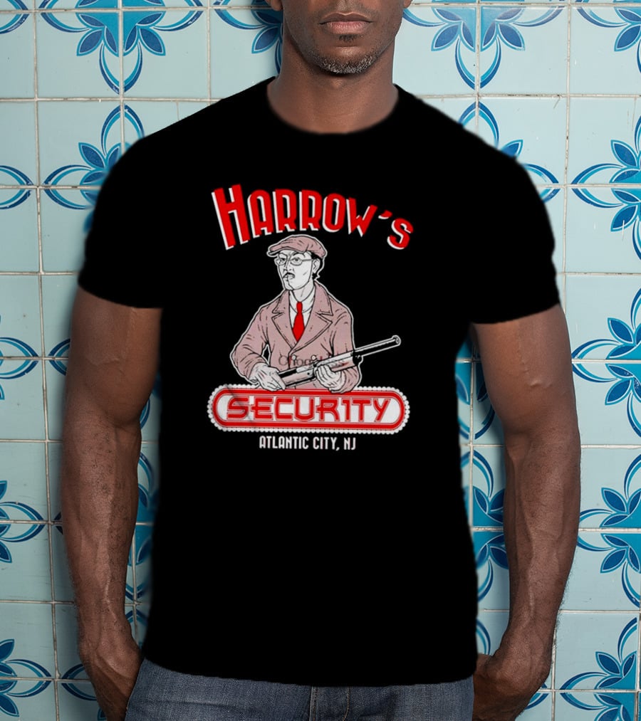 Harrow's Security Atlantic City NJ Vintage Style Gangster T-Shirt