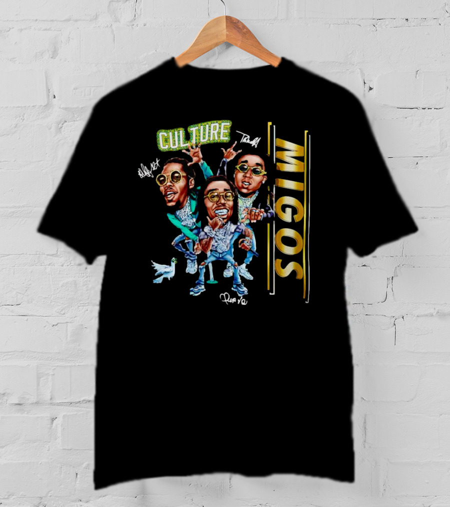 CULTURE Migos Offset Takeoff Quavo Caricature T-Shirt