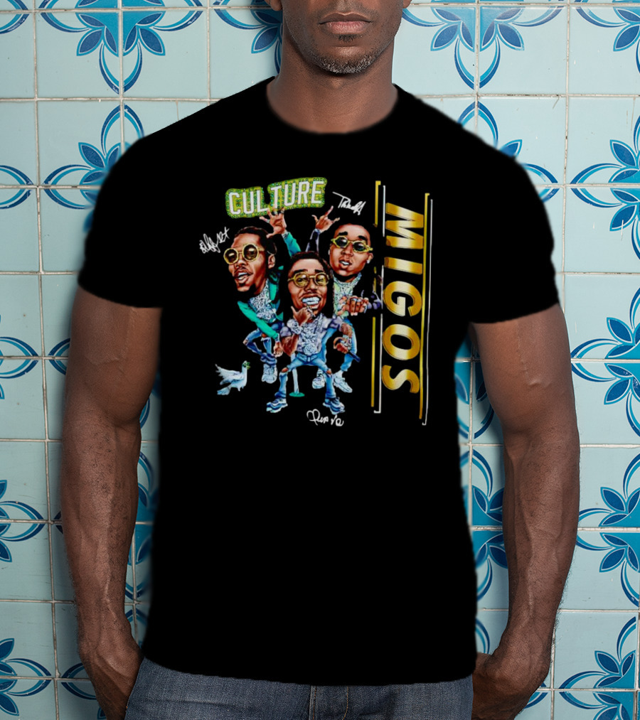 CULTURE Migos Offset Takeoff Quavo Caricature T-Shirt