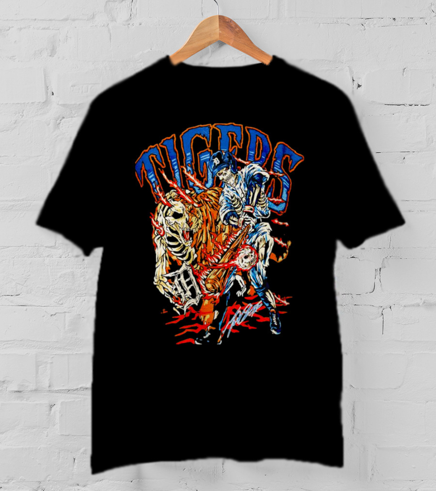 Tigers Miguel Cabrera Skeleton Signature T-Shirt